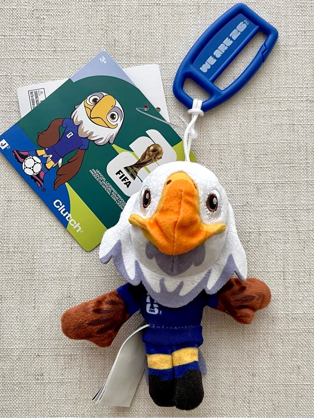 FIFA World Cup 2026 Clutch The Bald Eagle USA Mascot Plush Keychain